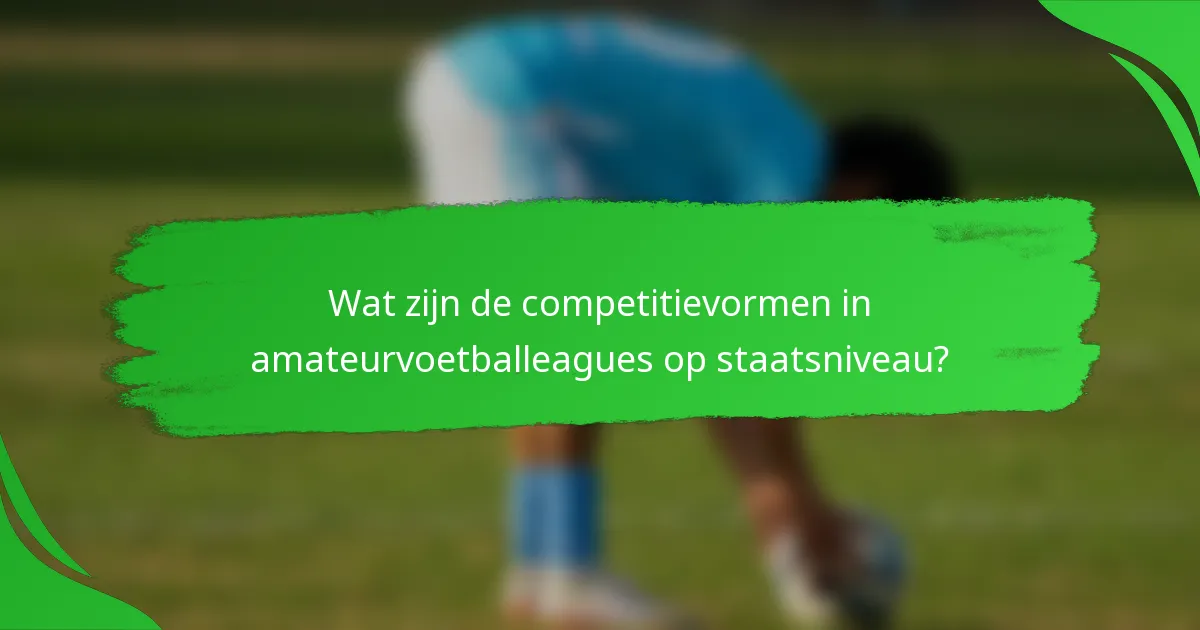 Wat zijn de competitievormen in amateurvoetballeagues op staatsniveau?